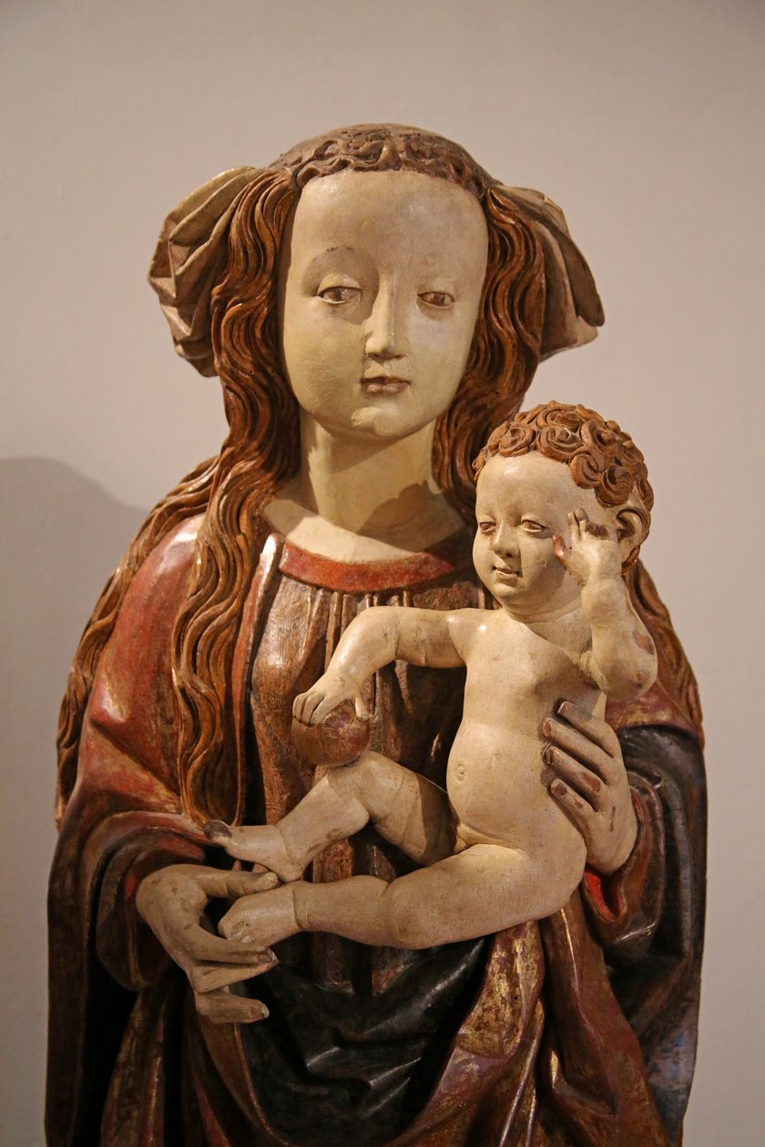 Panna a dítě, švábského původu (lakované dřevo) od Italian School