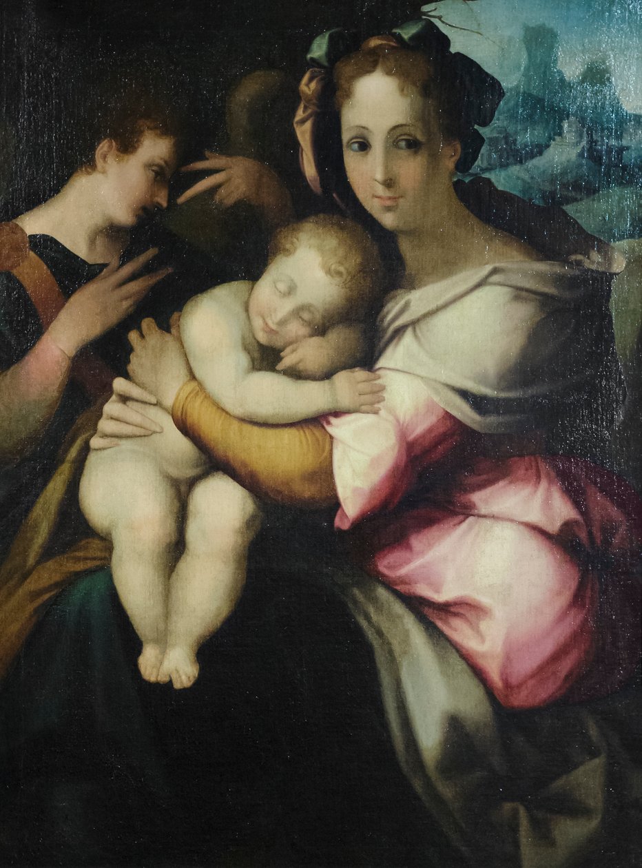 Panna s dítětem, neznámý autor z Toskánska, polovina 16. století (olej na plátně) od Italian School