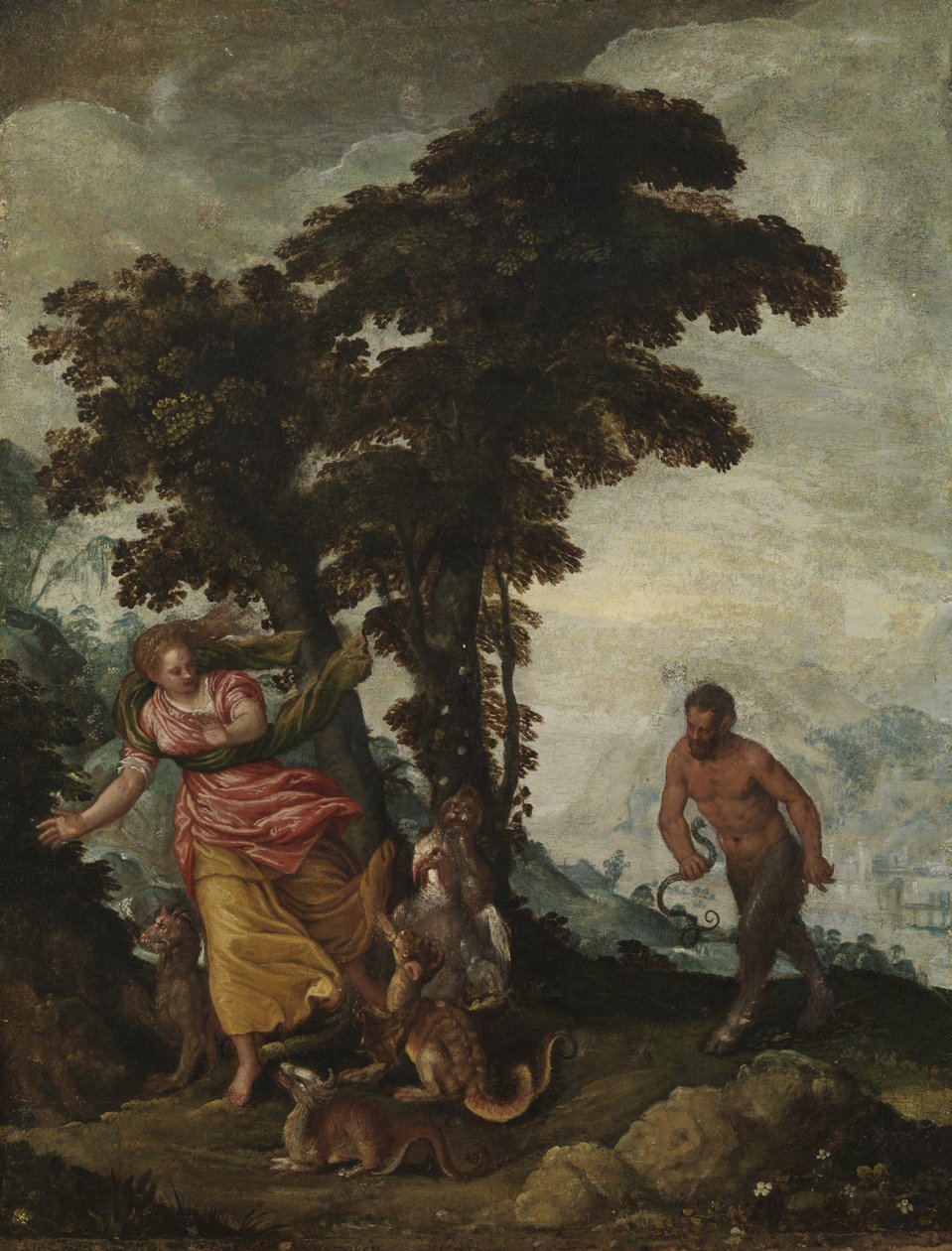 Ctnost sledovaná Vice, kolem 1570-1600 (olej na plátně) od Italian School