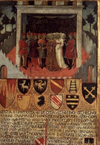 Svatební hostina, Sienese, kolem 1400 od Italian School