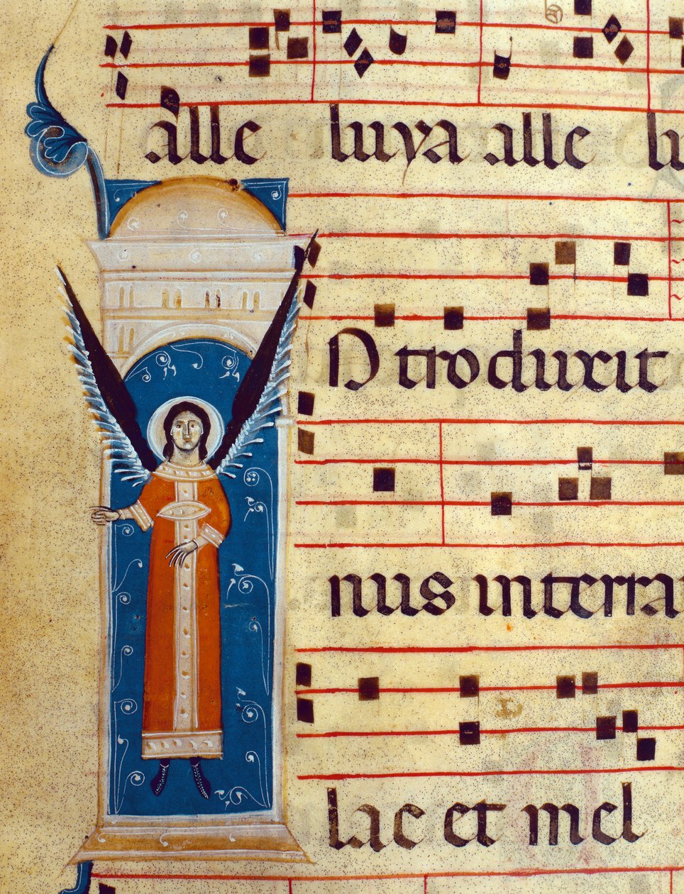 fol 4v. Detail anděla z Gradualu, cca 1260 (detail 415713) od Italian School