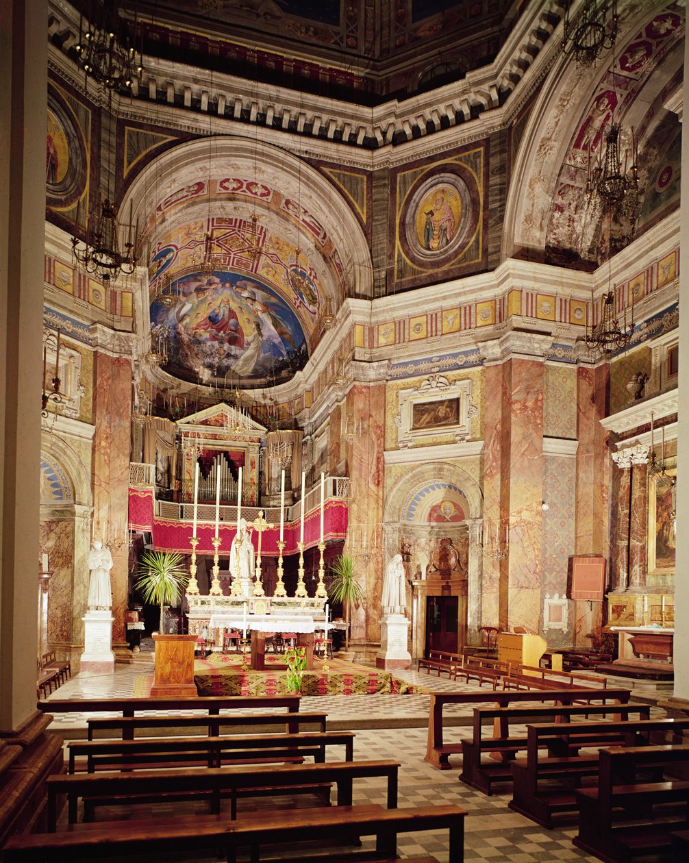 Vnitřní pohled na kůr, c.1140-1228 od Italian School Italian School