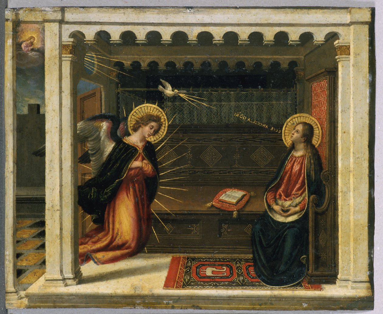 Zvěstování (tempera na mědi) od Italian School Italian School