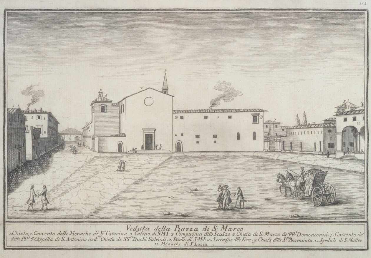 Pohled na kostel San Marco, Florencie od Italian School Italian School
