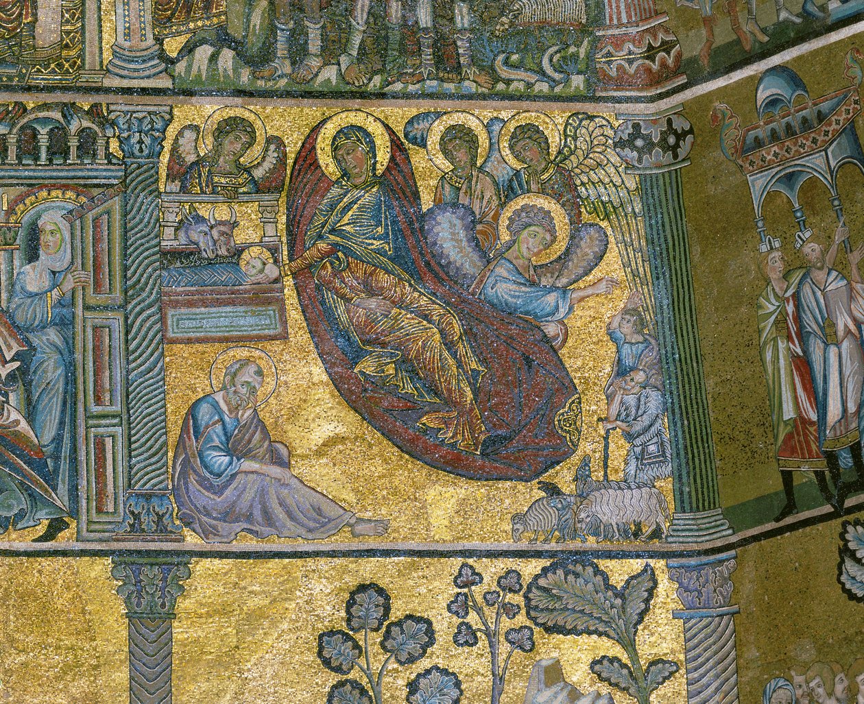 Narození Krista (mozaika) od Italian school