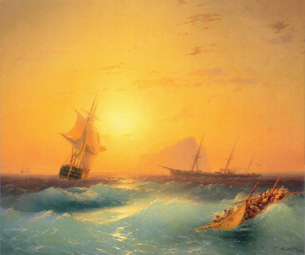 Americké lodě u Gibraltarské skály od Ivan Konstantinovich Aivazovsky