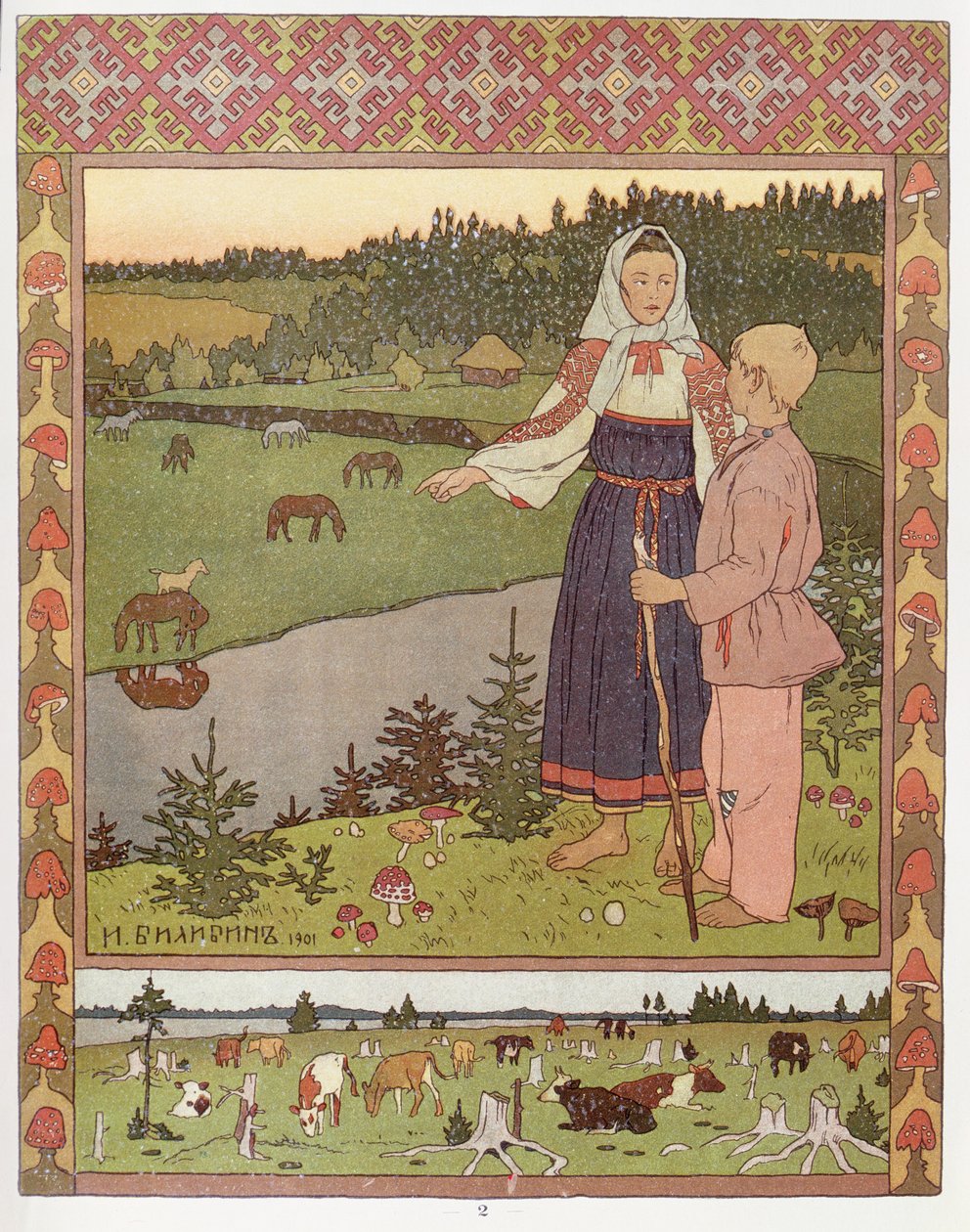 Alinouchka a Ivanouchka, 1901 od Ivan Yakovlevich Bilibin