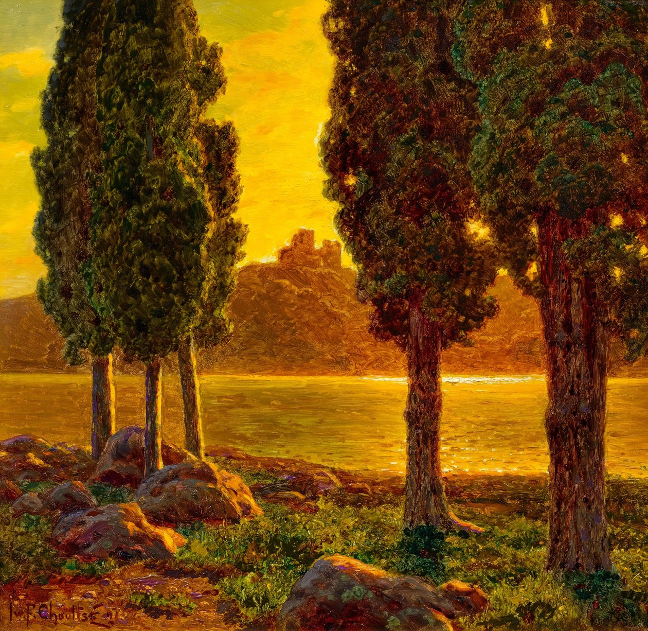 Západ slunce od Ivan Fedorovich Choultse