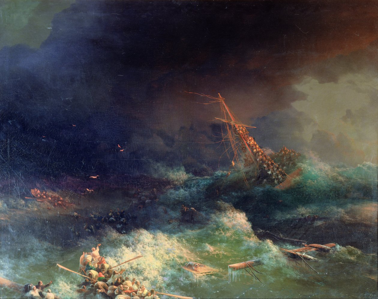 Katastrofa na parníku Ingermanland ve Skagerrake u Norska 30. srpna 1842 od Ivan Konstantinovich Aivazovsky