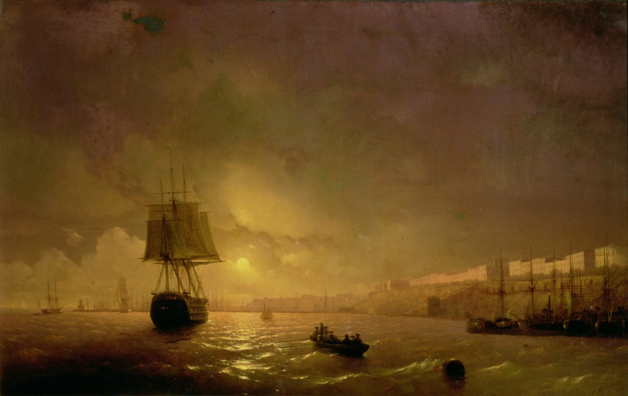 Pohled na Oděsu za měsíčního svitu, 1846 od Ivan Konstantinovich Aivazovsky