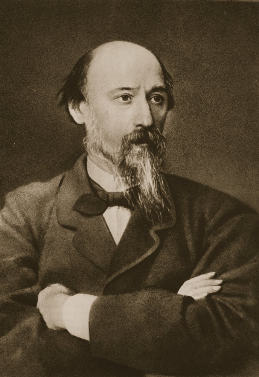 Nikolaj Nekrasov (sépiová fotografie) od Ivan Nikolaevich Kramskoy