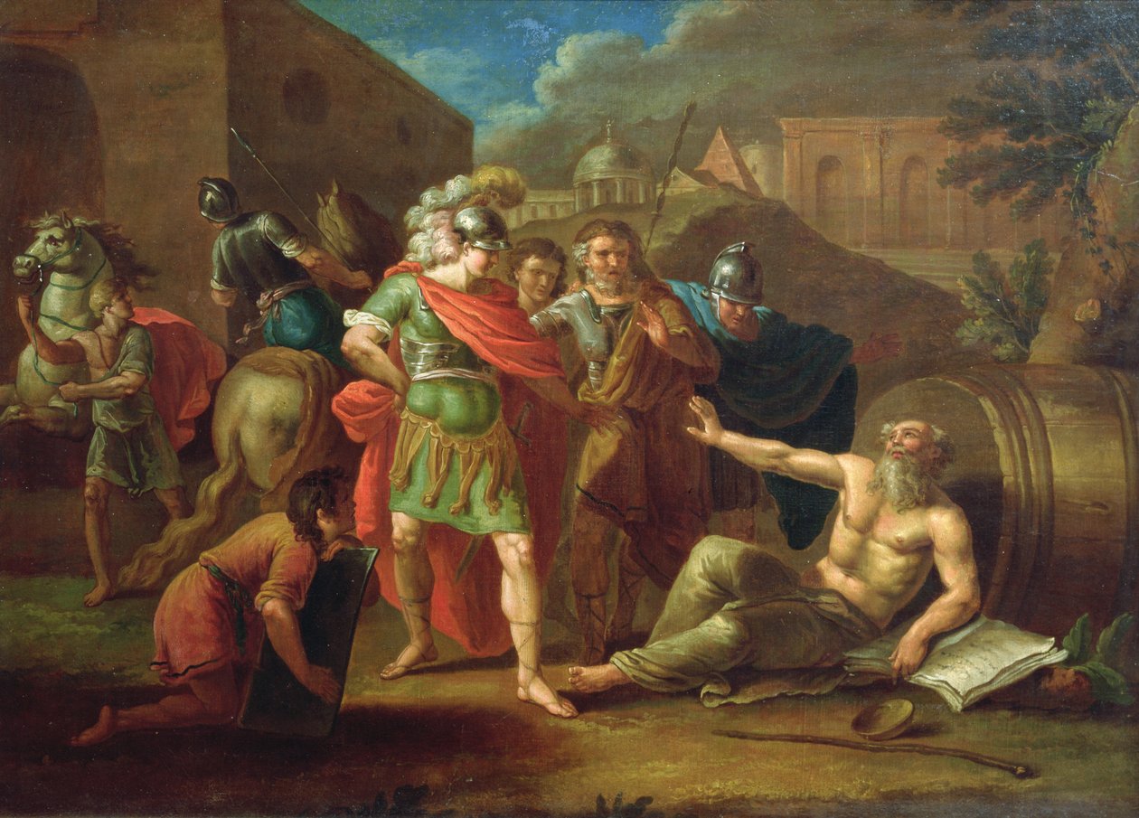Alexandr Veliký navštíví Diogena v Korintu, 1787 od Ivan Philippovich Tupylev
