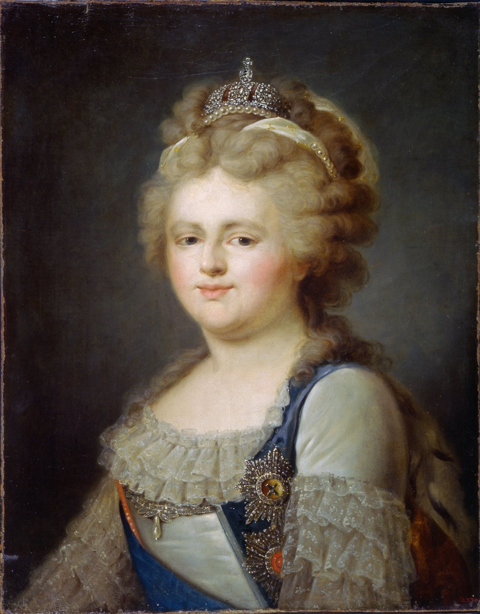 Portrét císařovny Marie Fiodorovny (rozené Sophie Dorothee de Württemberg Montbeliard) (1759-1828) (Portrét carevny Marie Fjodorovny). Obraz Ivana Afanasieviče Pustynina (1769- po 1812), olej na plátně, po 1796. Ruské umění od Ivan Afanasievich Pustynin