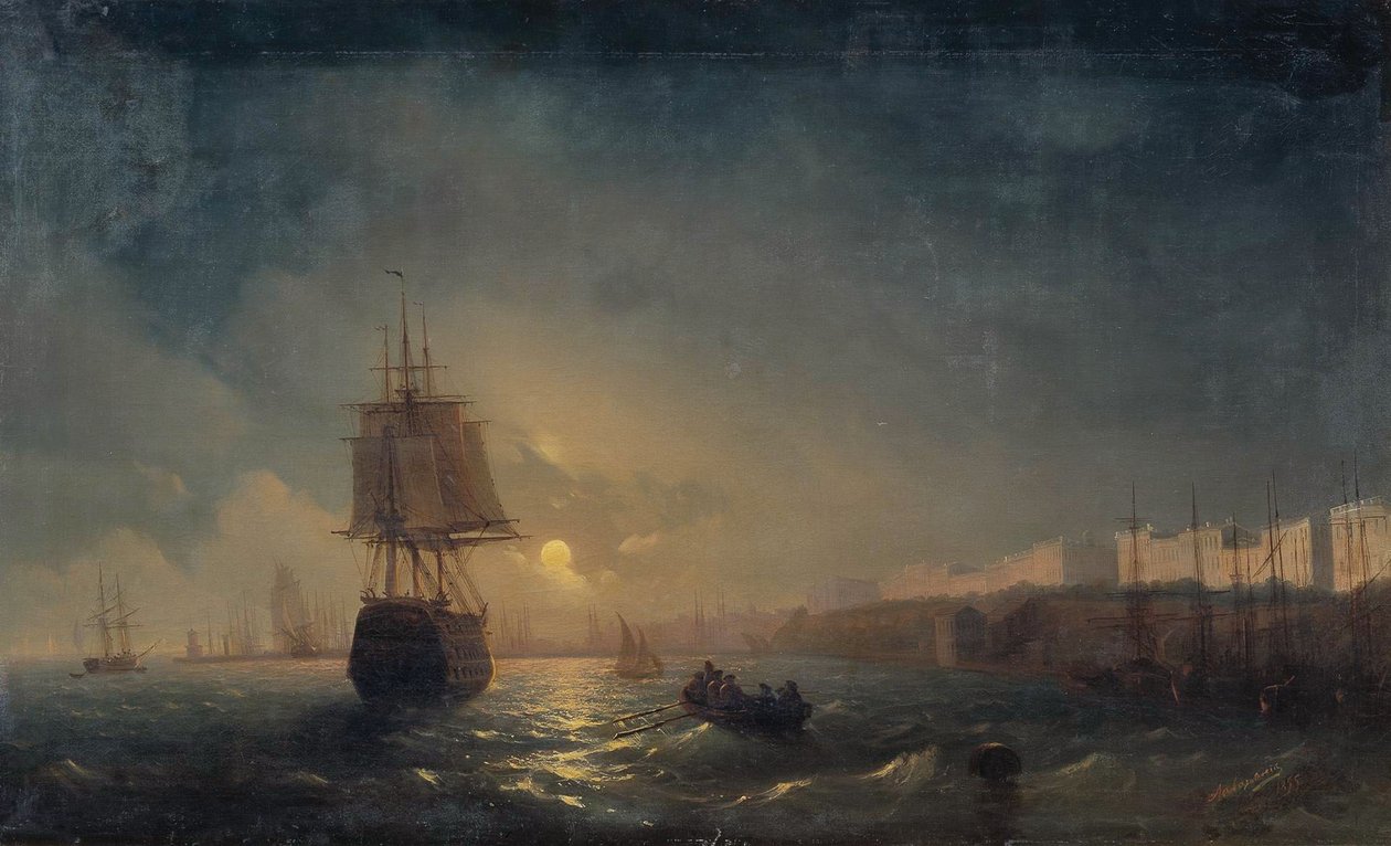 Rusky: "Pohled na Oděsu za měsíční noci" Pohled na Oděsu za měsíční noci od Ivan Aivazovsky