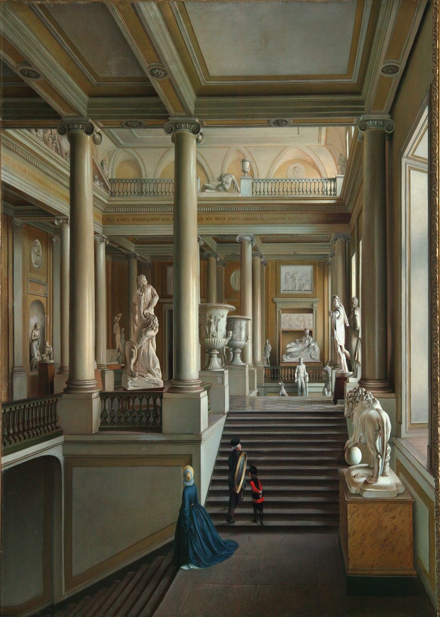 Hlavní schodiště Akademie výtvarných umění v Petrohradě, 1830. od Ivan Alexeyevich Ivanov