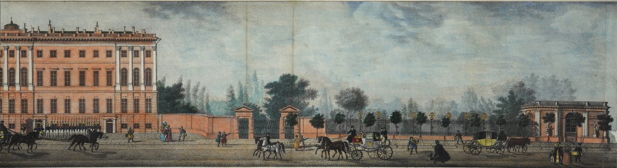 Aničkovský palác. Z panoramatu Něvského prospektu, 1830 od Ivan Alexeyevich Ivanov