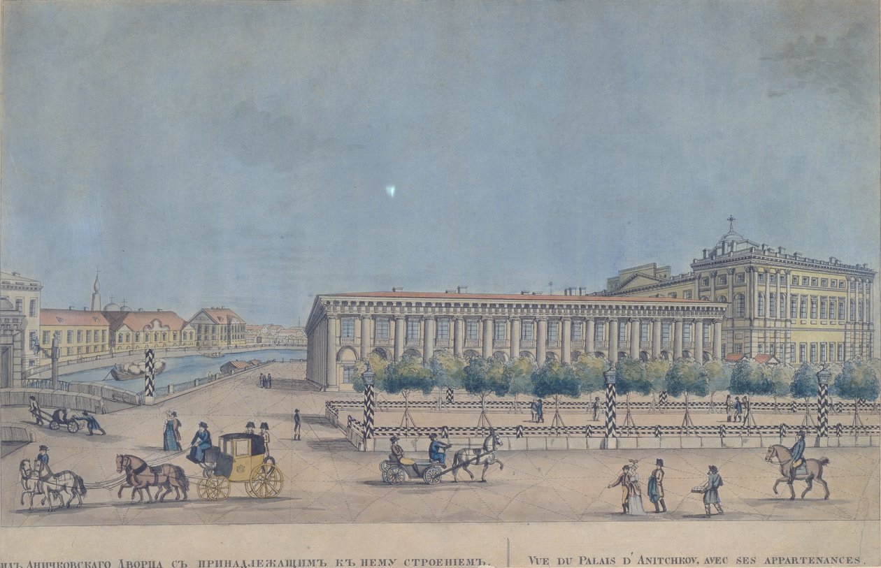Anichkovský palác v Petrohradě, 1814 od Ivan Alexeyevich Ivanov