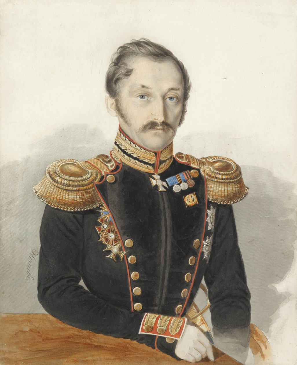 Portrét generála Alexandra Daniloviče Barley Branch 1818-1861 od Ivan Alexeyevich Nechayev