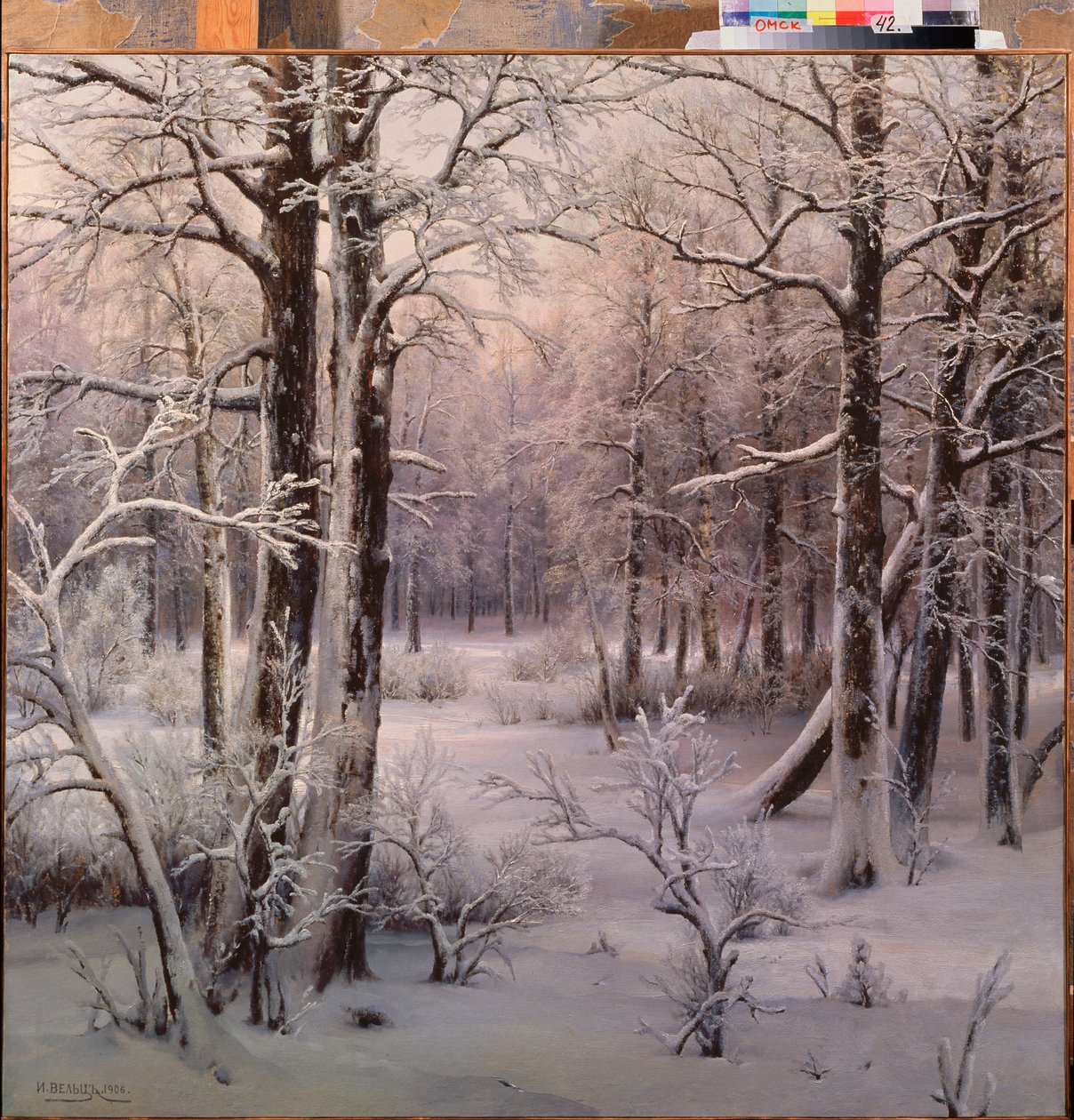 Frost (jinovatka) - obraz Ivana Avgustoviče Velze (1866-1926), olej na plátně od Ivan Avgustovich Velz