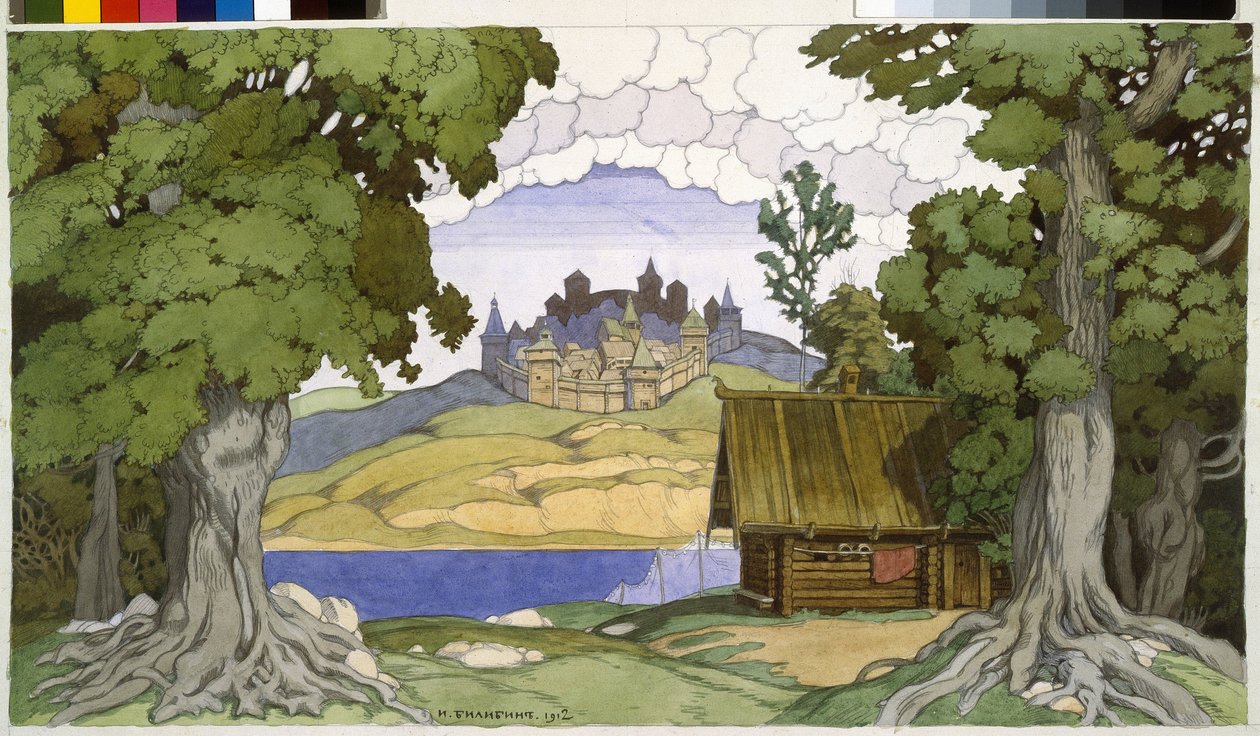 Dekor pro operu ""Askoldova hrobka"" od Alexeje Vertovského (1799-1862). Dílo Ivana Jakovleviče Bilibina (Bilibin) (1876-1942), akvarel na papíře od Ivan Yakovlevich Bilibin