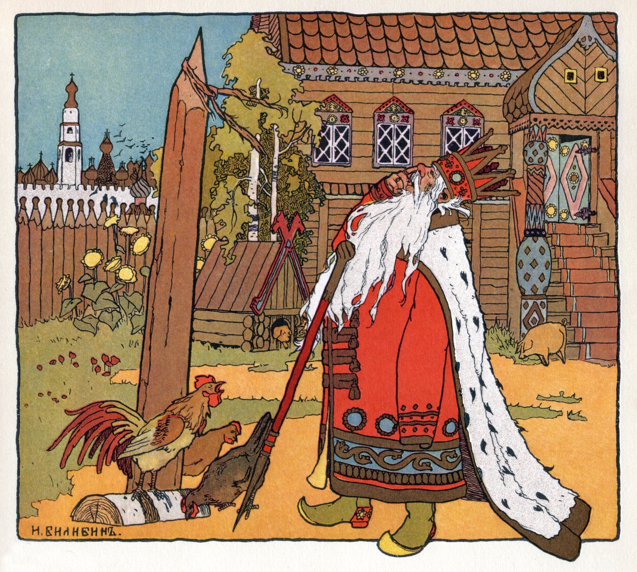 Princezna a žába, kolem roku 1899 (litografie) od Ivan Yakovlevich Bilibin