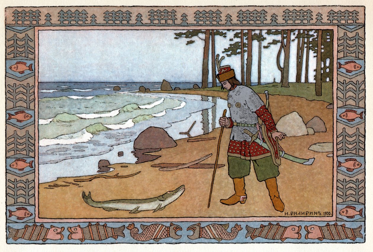 Princezna a žába, kolem roku 1899 (litografie) od Ivan Yakovlevich Bilibin