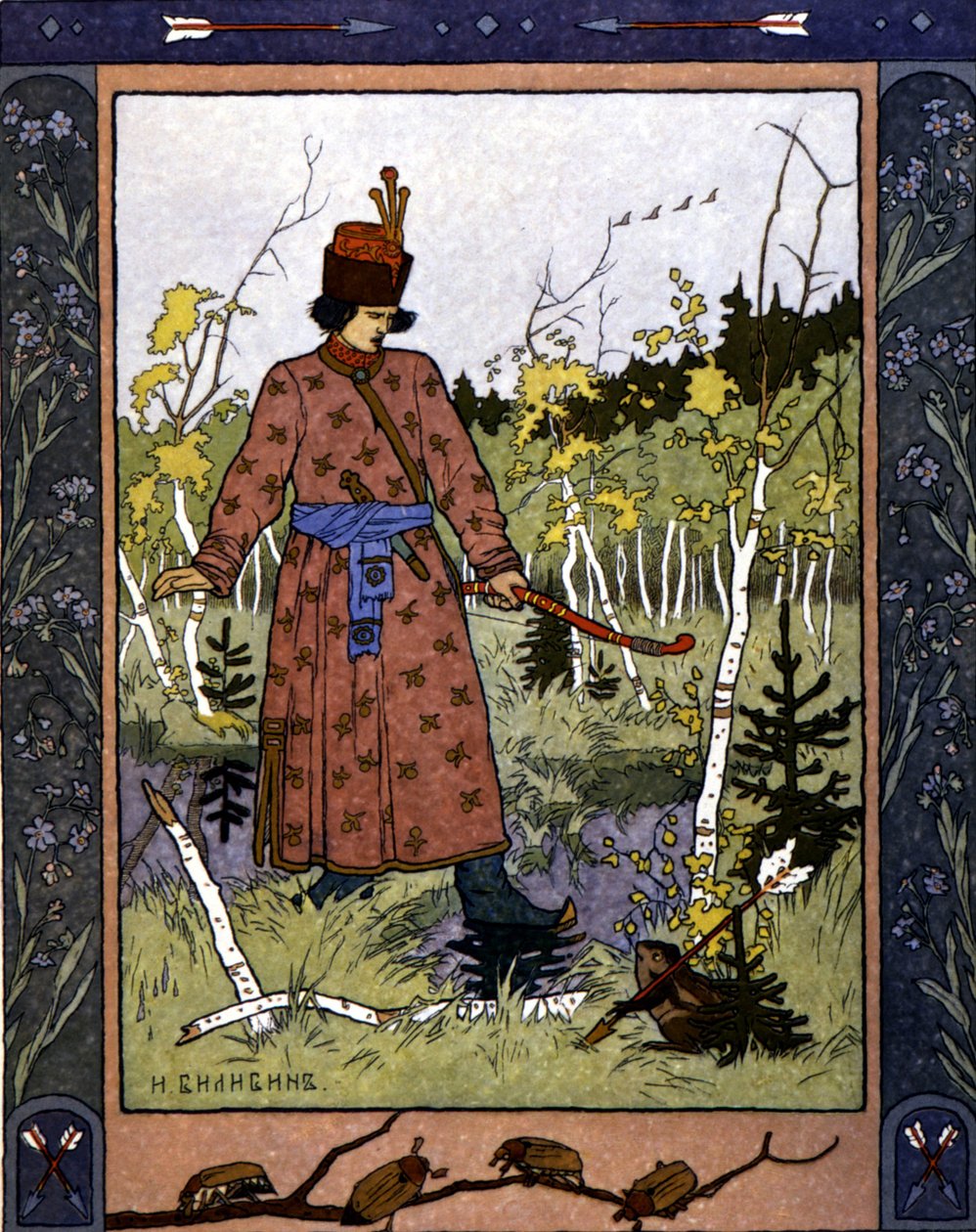 Ruský příběh „“Žabí princezna“, nemocný. od Bilibina od Ivan Bilibine