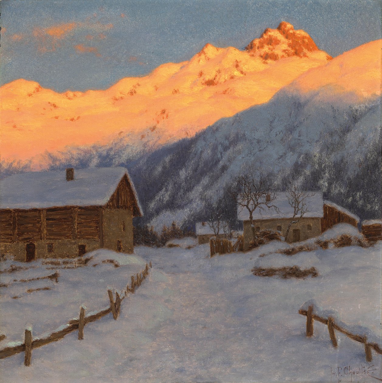 Večer na hoře, Haute-Savoie od Ivan Fedorovich Choultse