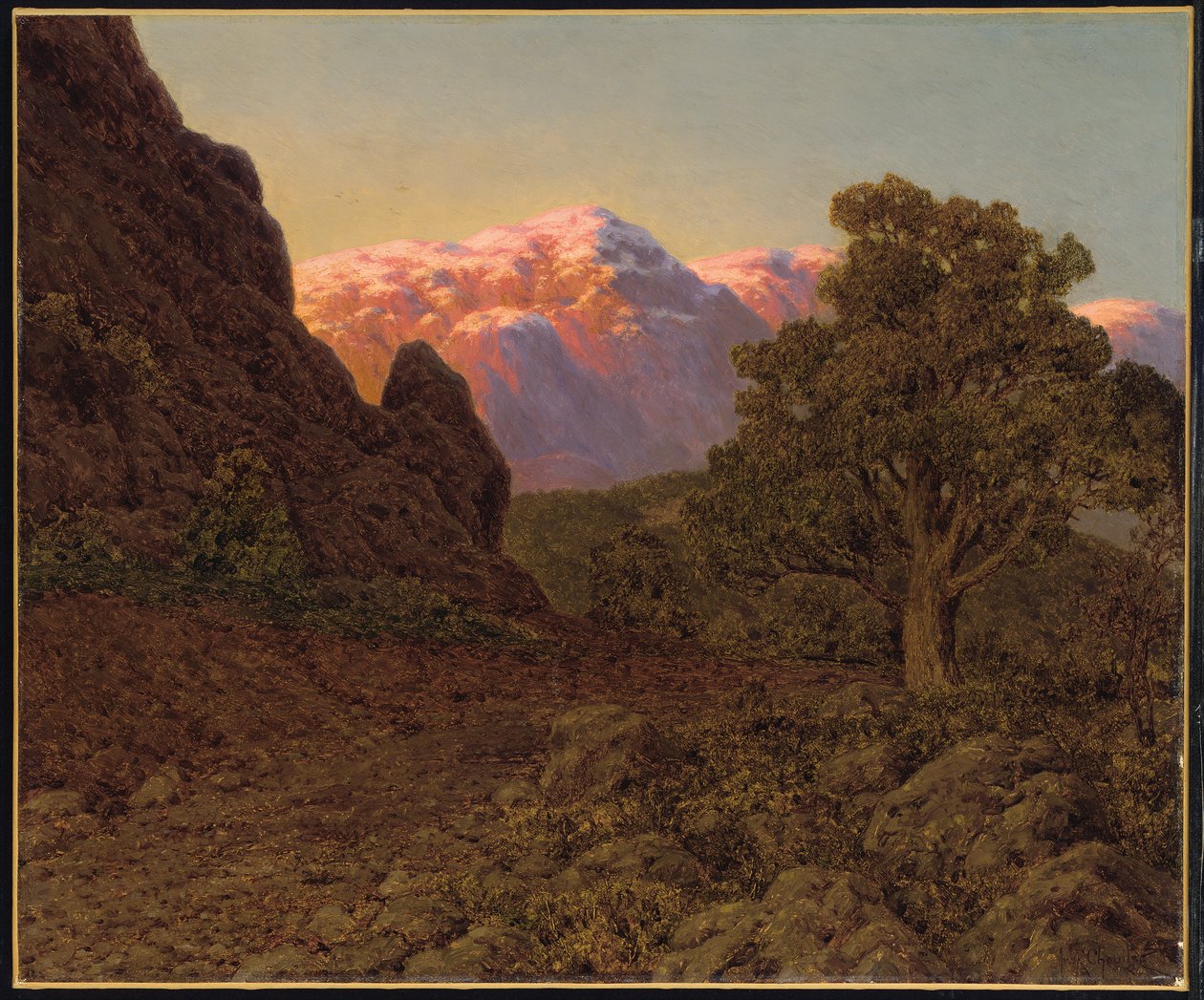 Východ slunce nad horou od Ivan Fedorovich Choultse