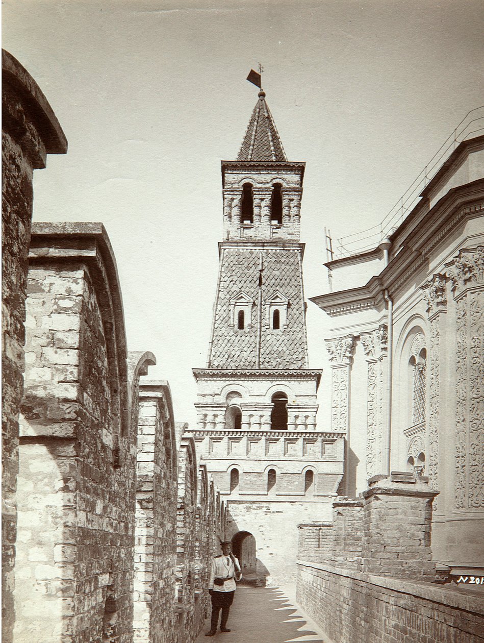 Věž zbrojnice (Oruzheynaya) v moskevském Kremlu. Foto albuminu od Ivana Fjodoroviče Borščevského (1851-1948), před rokem 1889. Státní sjednocené muzejní centrum v Kremlu, Moskva od Ivan Fyodorovich Borshchevsky