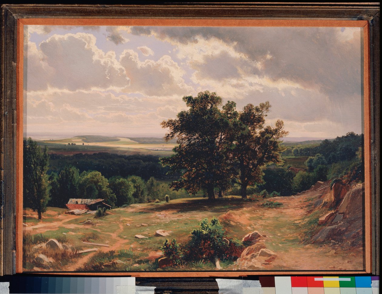 Oaks, Krajina u Dusseldorfu (Německo) - Duby, Krajina u Dusseldorfu - Malba Ivana Ivanoviče Šiškina (Chichkine) (1832-1898), olej na dřevě od Ivan Ivanovich Shishkin