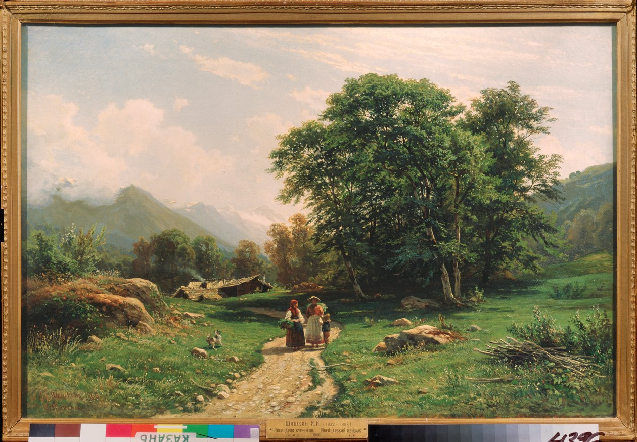 Vue en Suisse (Pohled ve Švýcarsku) - Obraz Ivana Ivanoviče Šiškina (Šiškina) (1832-1898), olej na plátně od Ivan Ivanovich Shishkin