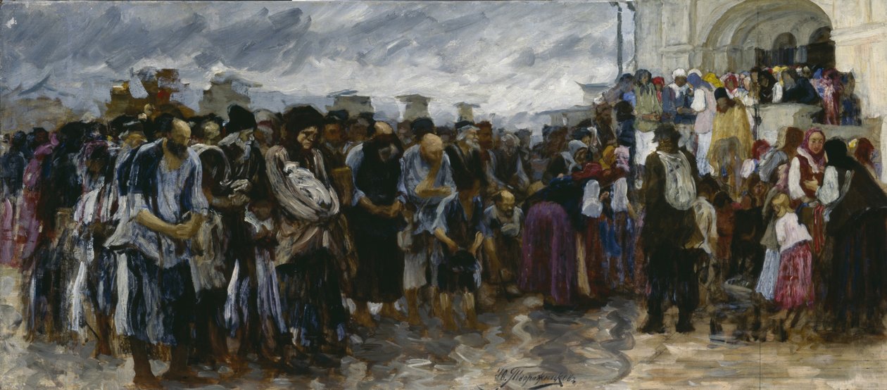 Žebráci u kostela, 1889 od Ivan Ivanovich Tvorozhnikov