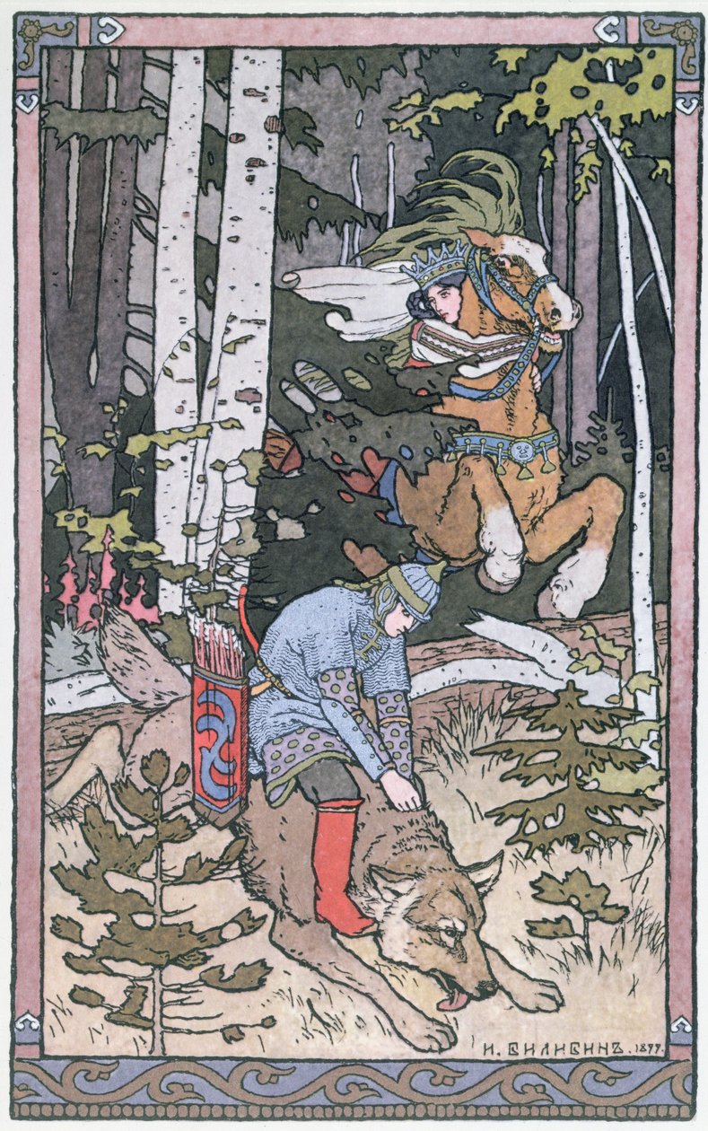 Scéna z ruské pohádky, 1899 od Ivan Yakovlevich Bilibin