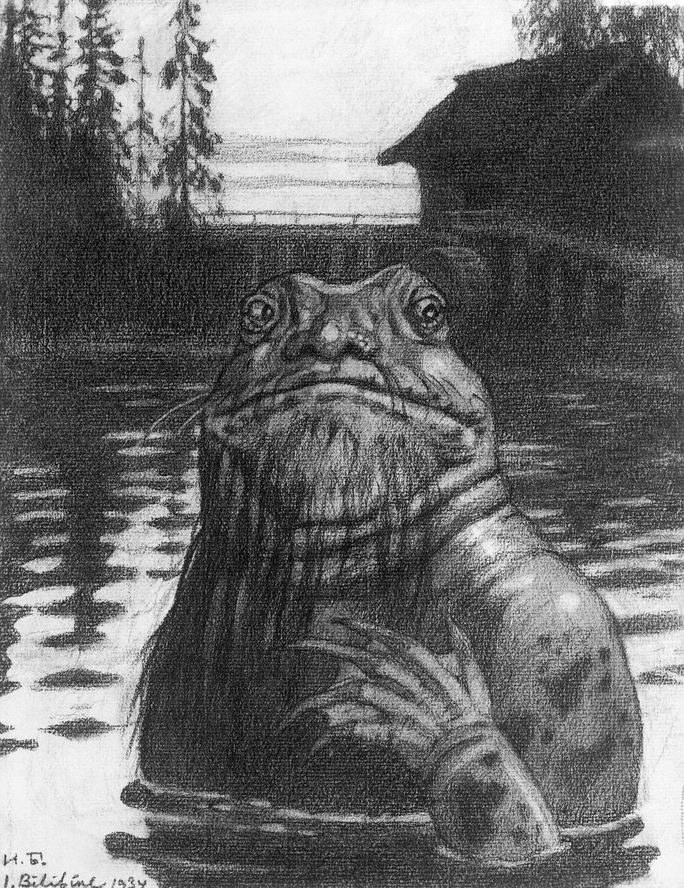 Vodyanoi, vodník, 1934 (uhlí na papíře) od Ivan Yakovlevich Bilibin