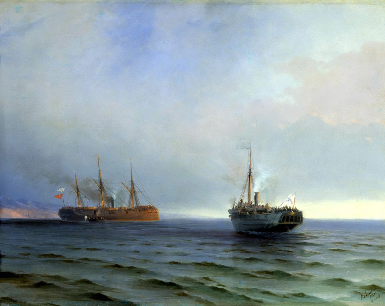 Zachycení tureckého vojenského transportu „Messina“, 13. prosince 1877. od Ivan Konstantinovich Aivazovsky