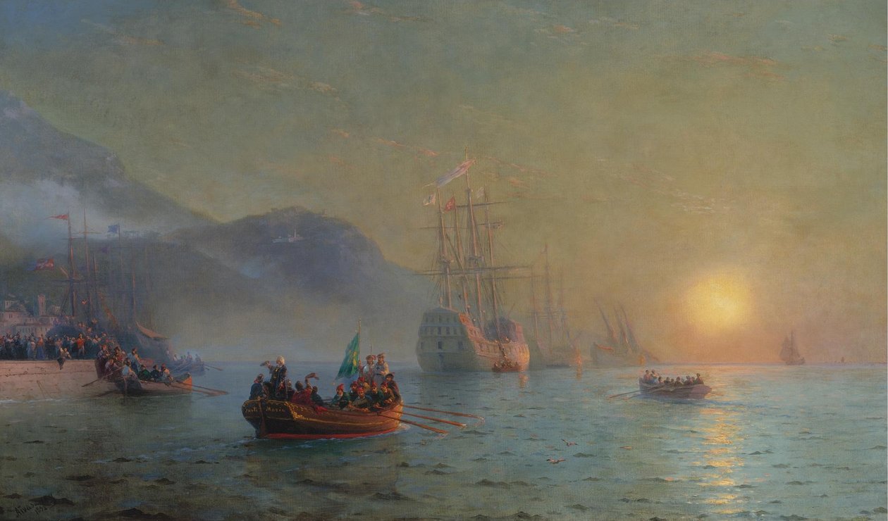 Kryštof Kolumbus plující z Palosu, 1892 od Ivan Konstantinovich Aivazovsky