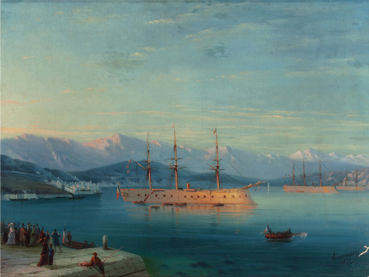 Francouzské lodě odplouvající z Černého moře 1871 (olej na plátně) od Ivan Konstantinovich Aivazovsky