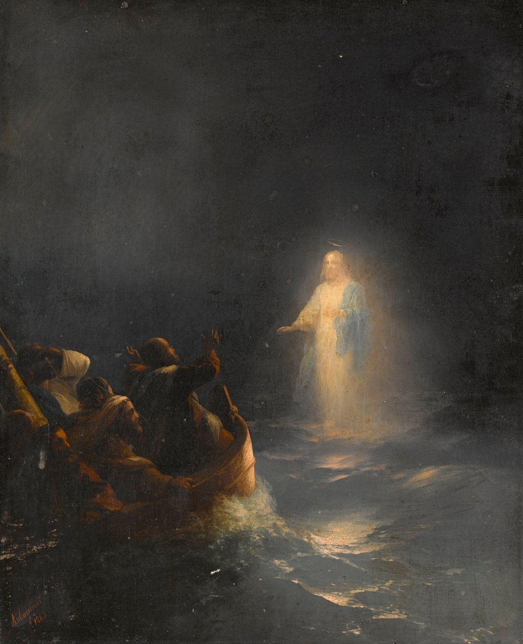 Ježíš chodí po vodě - Ježíš chodí po vodě, Aivazovský, Ivan Konstantinovič (1817-1900). olej na plátně od Ivan Konstantinovich Aivazovsky