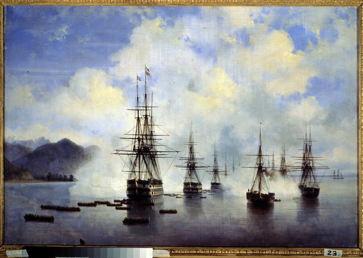 Přistání generála Nikolaje Nikolajeviče Rajevského v Subashi (Ukrajina) v červenci Epizoda dobytí Kavkazu. Obraz Ivana Konstantinoviče Ajvazovského (Ivan Konstantin od Ivan Konstantinovich Aivazovsky