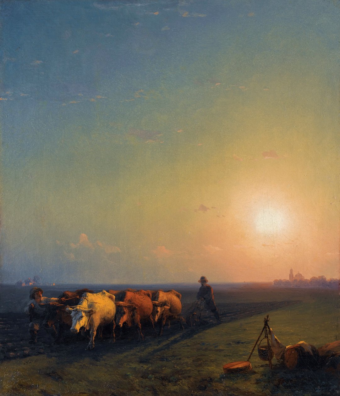 ""Oraní polí, Krym"" (Oraní polí, Krym) Obraz Ivana Alvazovského (Alvazovského) (1817-1900) od Ivan Konstantinovich Aivazovsky