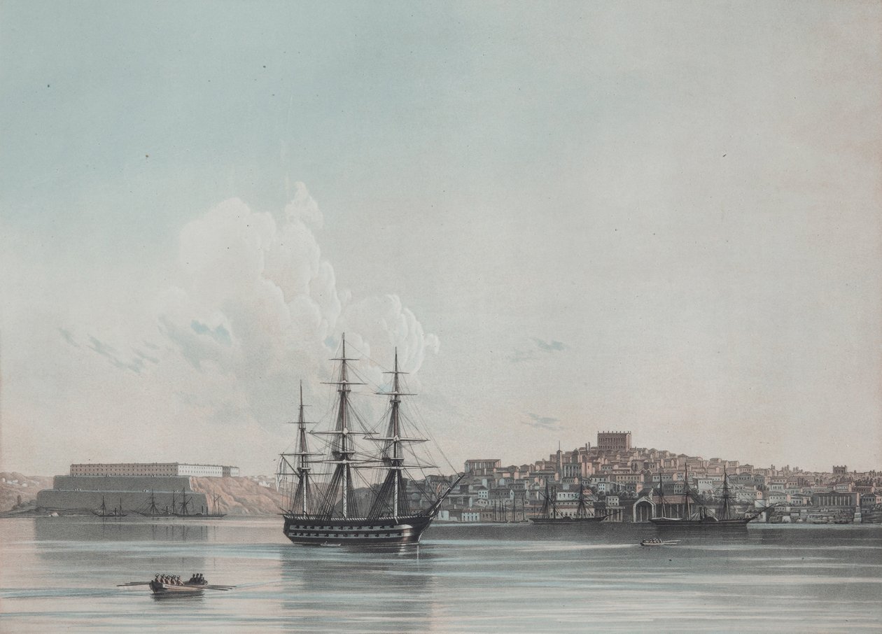 Nová námořní kasárna a vnitřní přístav Sevastopolu, 50. léta 19. století od Ivan Konstantinovich Aivazovsky