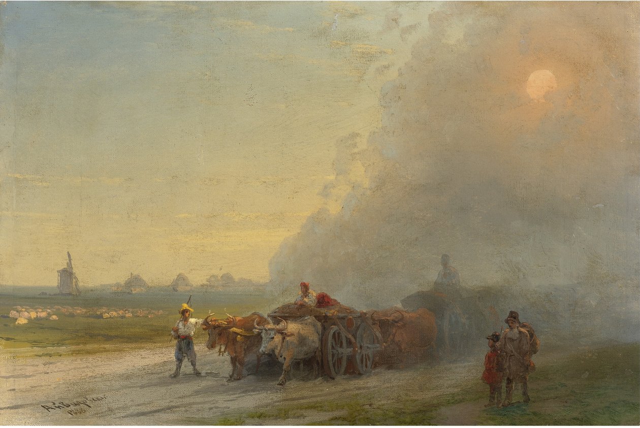 Volské povozy v ukrajinské stepi od Ivan Konstantinovich Aivazovsky