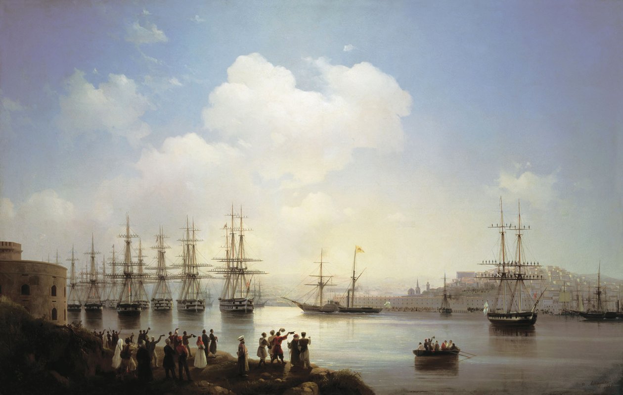 Ruská eskadra při náletu na Sevastopol, 1846 od Ivan Konstantinovich Aivazovsky