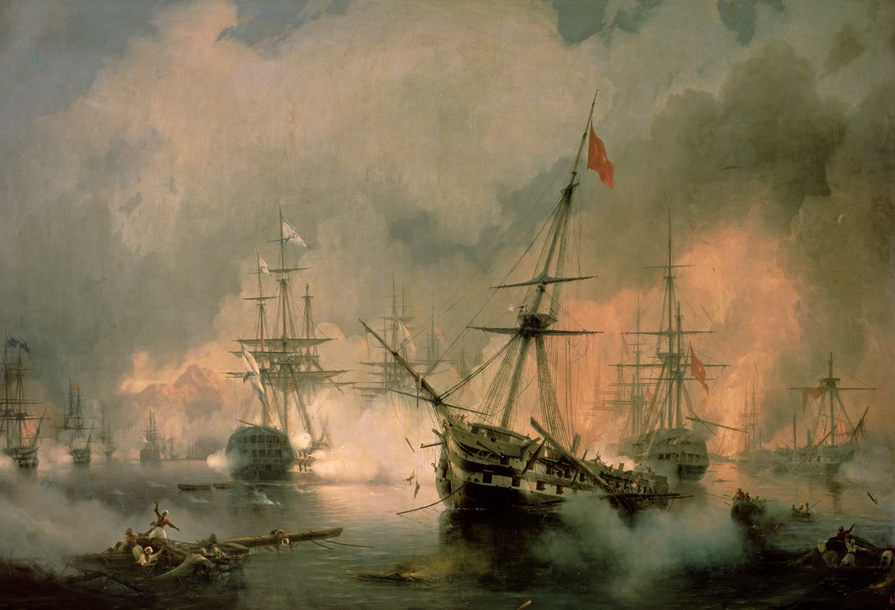 Bitva u Navarina, 20. října 1827 od Ivan Konstantinovich Aivazovsky