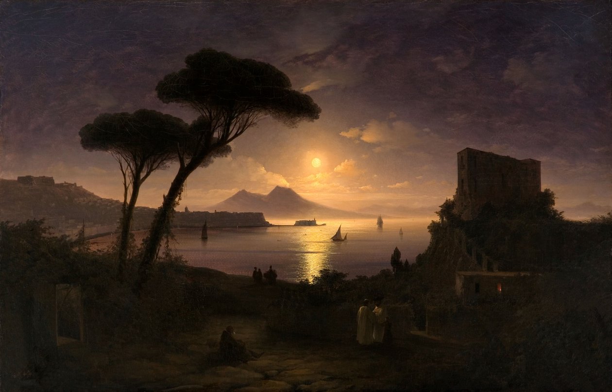 Neapolský záliv za měsíční noci, 1842 od Ivan Konstantinovich Aivazovsky