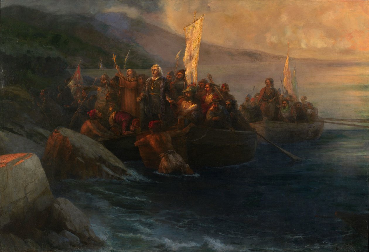 Vylodění Kryštofa Kolumba na San Salvadoru, 12. října 1492, 1892 od Ivan Konstantinovich Aivazovsky