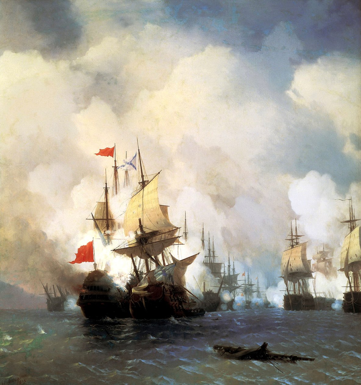 Námořní bitva u Chesmy 5. července 1770, 1848. od Ivan Konstantinovich Aivazovsky
