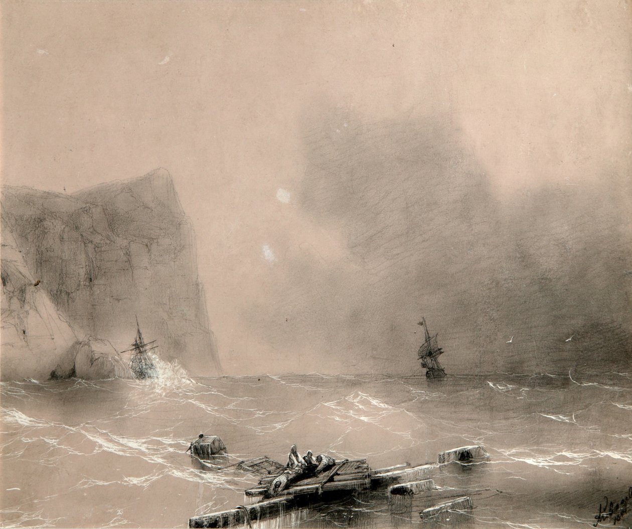 Katastrofa britské flotily u pobřeží Balaclavy 14. listopadu 1854, 1854 od Ivan Konstantinovich Aivazovsky