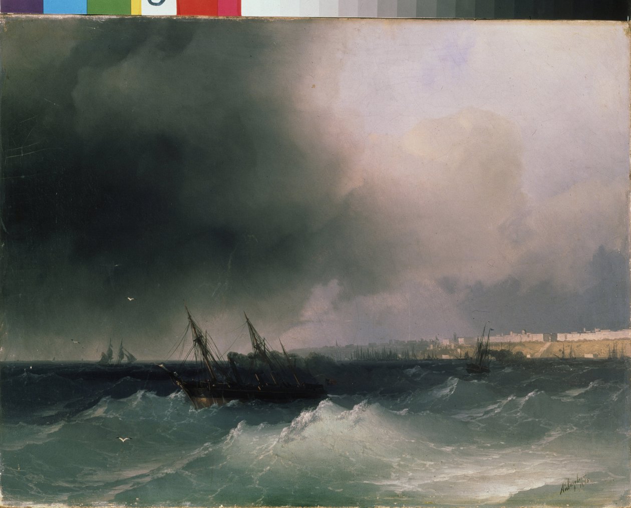 Pohled na Oděsu od moře (Ukrajina). Obraz Ivana Konstantinoviče Ajvazovského (1817-1900). Olej na plátně, 45 x 58 cm od Ivan Konstantinovich Aivazovsky